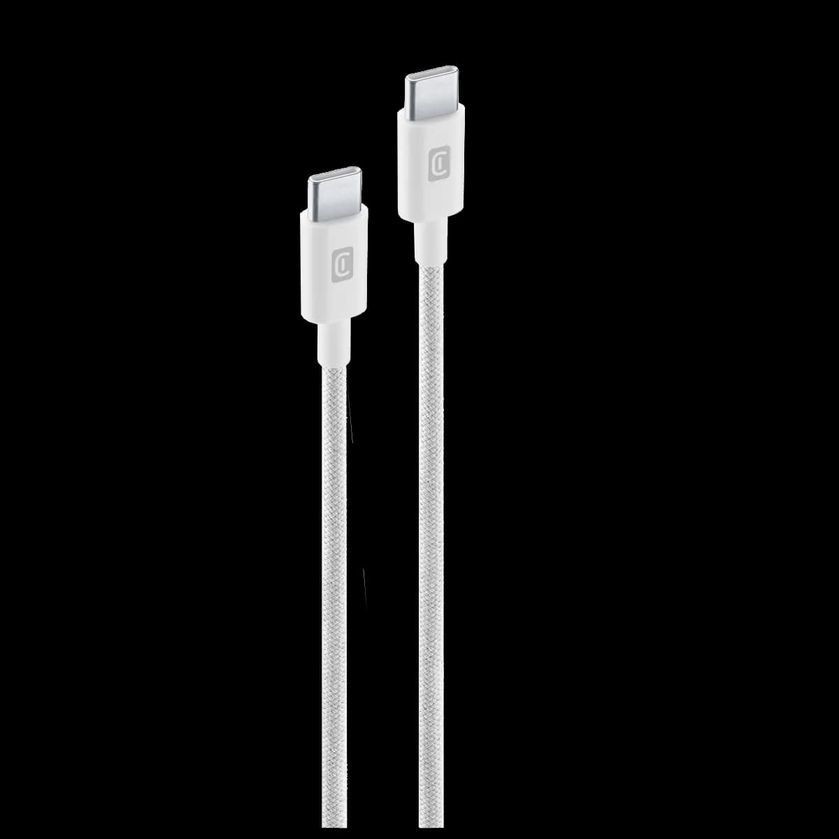 Cellularline iPhone 15 Örgülü 150 Cm Hızlı Şarj Data Kablosu Beyaz