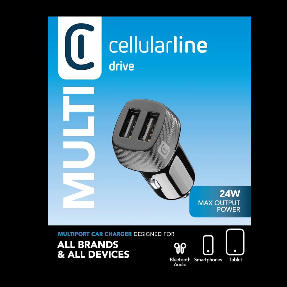 Cellularline Araç İçi 2 USB 2*12W Şarj Cihazı