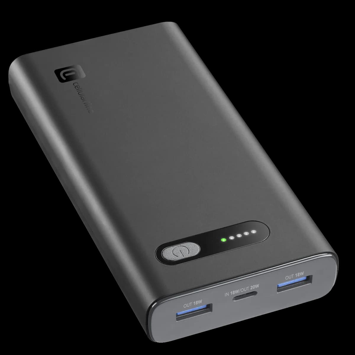 Cellularline 20.000 mAh 20W Pd/2 USB Powerbank Siyah