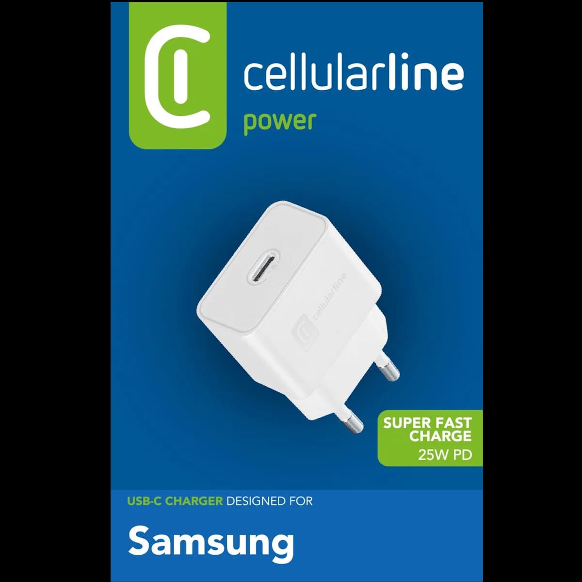 Cellularline 25W PD Samsung Şarj Adaptörü Beyaz