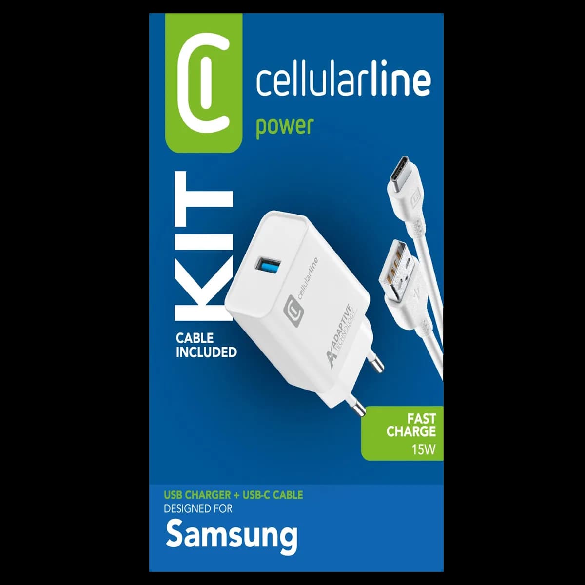 Cellularline 15W Type-C Samsung Seyahat Şarj Seti Beyaz