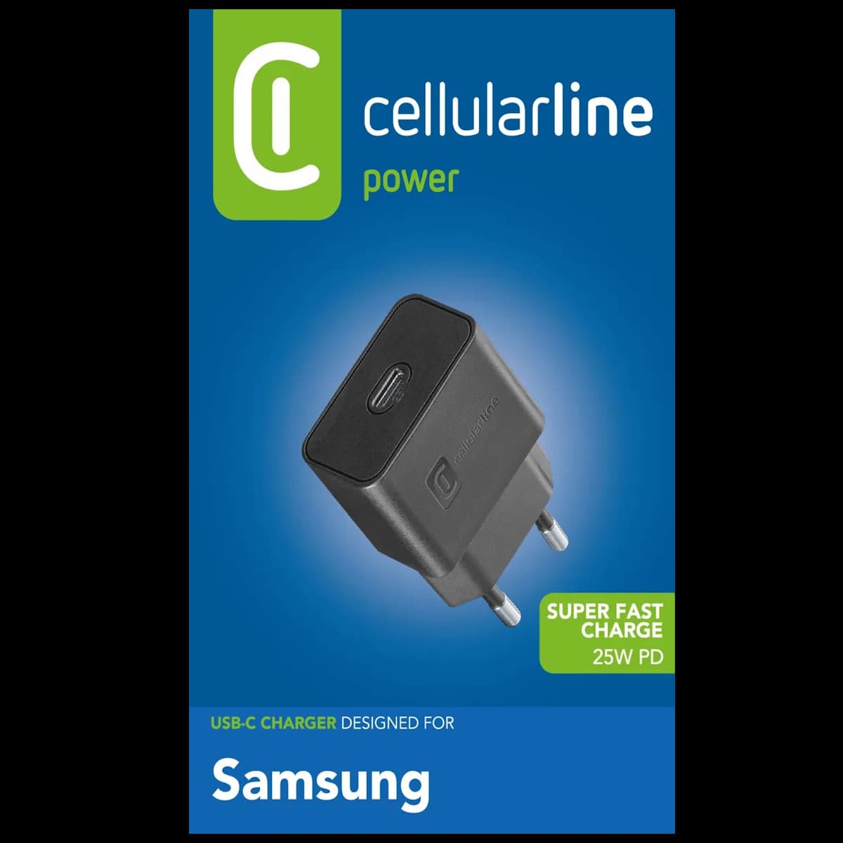 Cellularline 25W PD Samsung Şarj Adaptörü Siyah