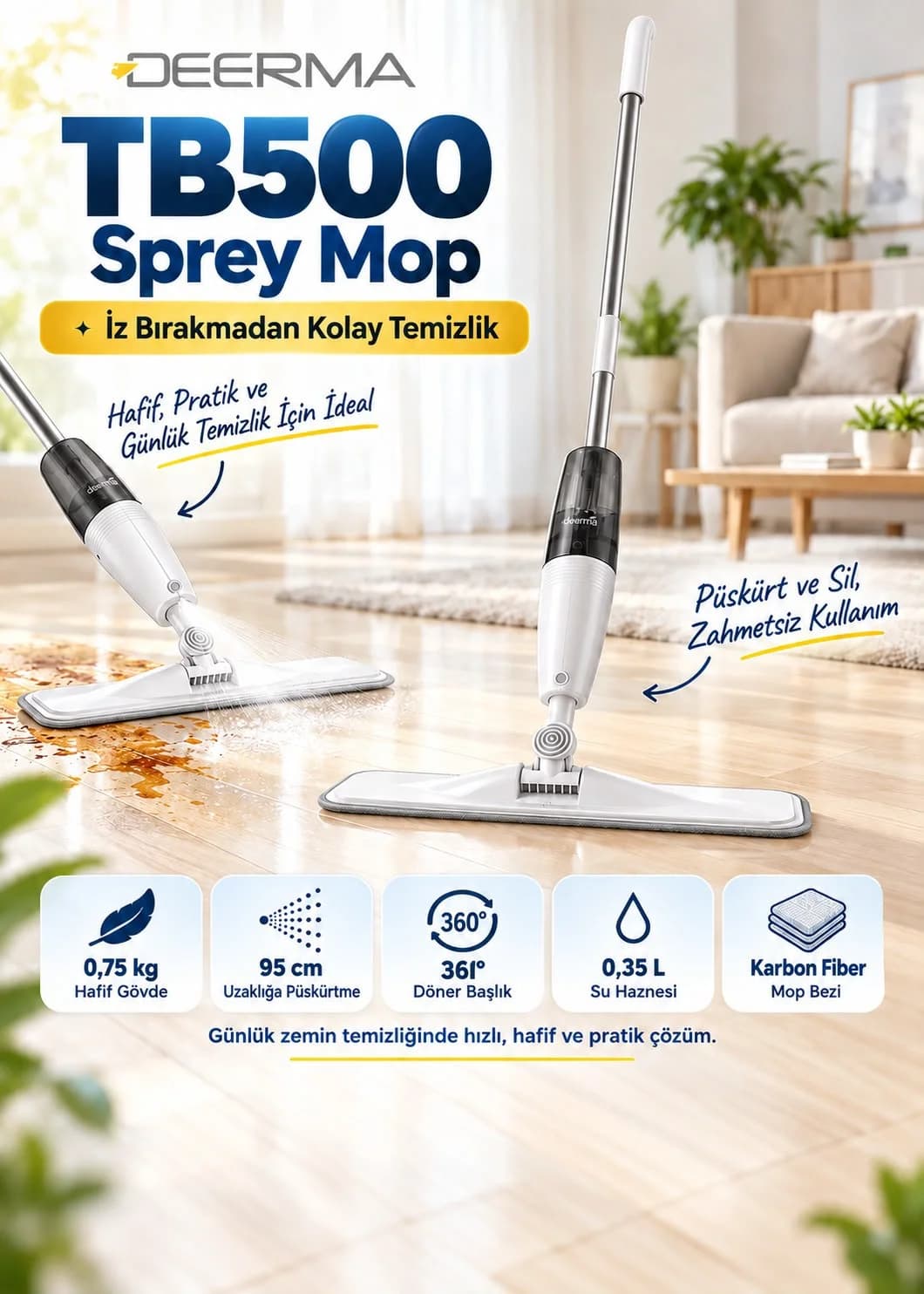 Deerma TB500 Sprey Mop